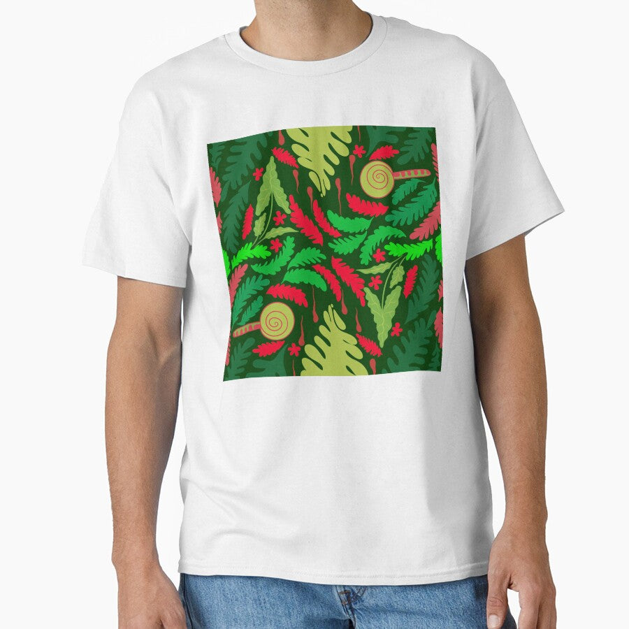 Green leaf pattern red and green color Christmas theme by nickardi