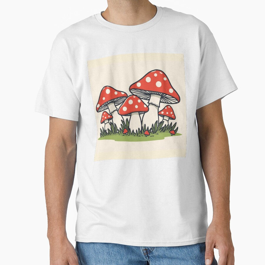 Cute Red Mushroom Illustration – Whimsical Woodland Toadstools Art by DreamPixelPrint
