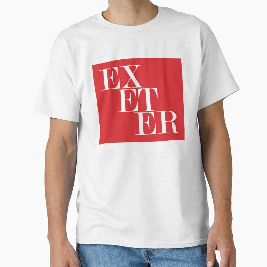 Exeter UK City (Red) Typography Minimalist Patriotic Travel Souvenir by kakarikihill
