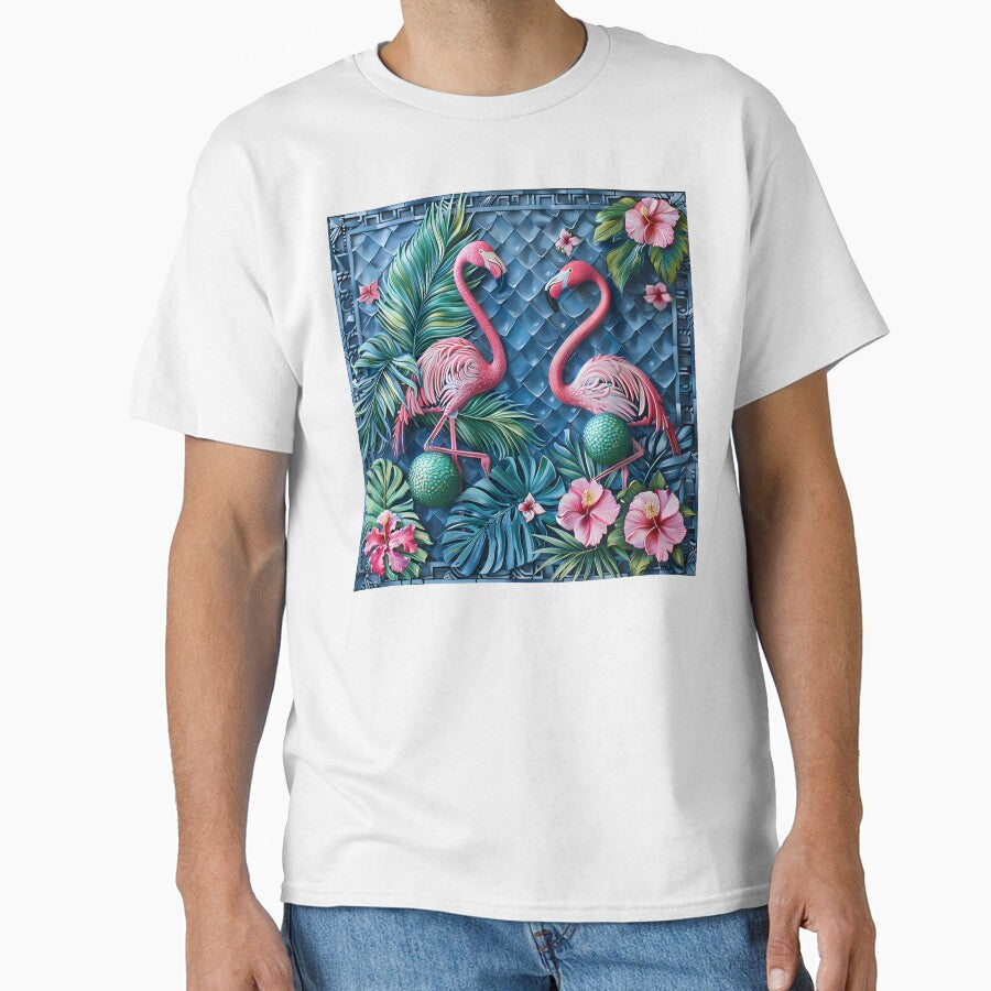 tropical mixed media flamingo flower print by dcrc