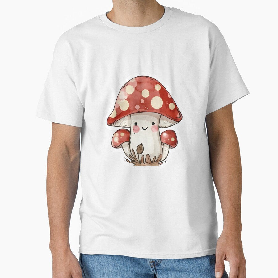 Cute Mushroom Sticker – Kawaii Smiling Toadstool | Cottagecore Aesthetic & Funny Mushroom Art by zevorgue