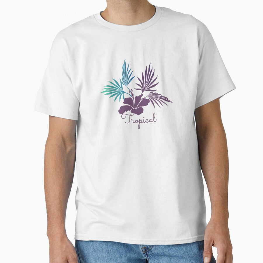 Tropical Island Hibiscus Monstera Leaves by GraphicsClub