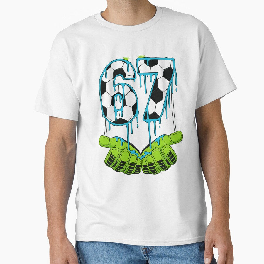 Goalkeeper Number 67 Dripping Slime Soccer Gloves by haitrieuic96