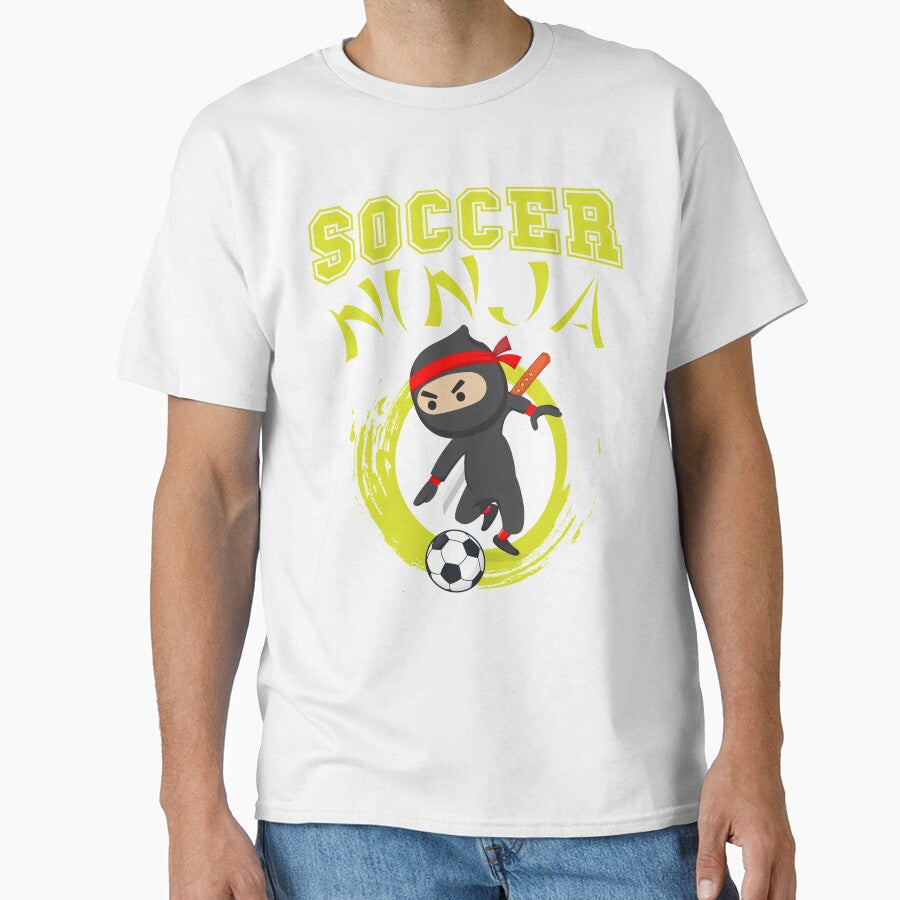 Funny Soccer Ninja Player Cute Foot-ball Game Grunge Design for Kids by WhiteTears