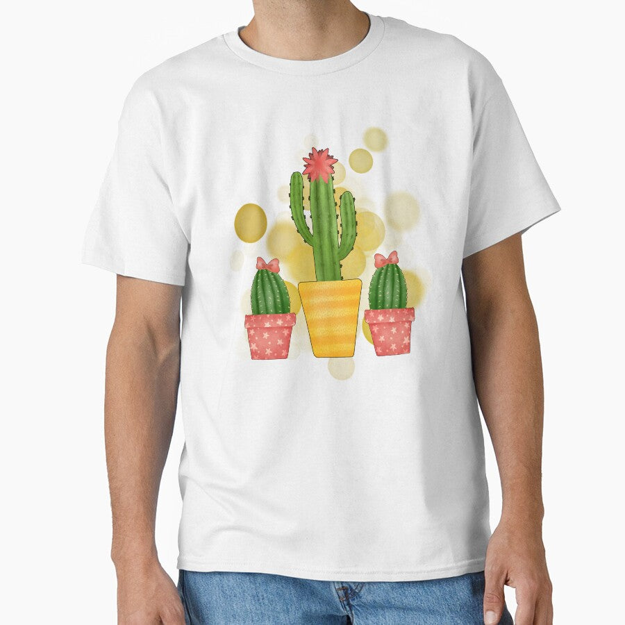 Three Smiling Potted Cacti – Cute Botanical Illustration by iamKRUK
