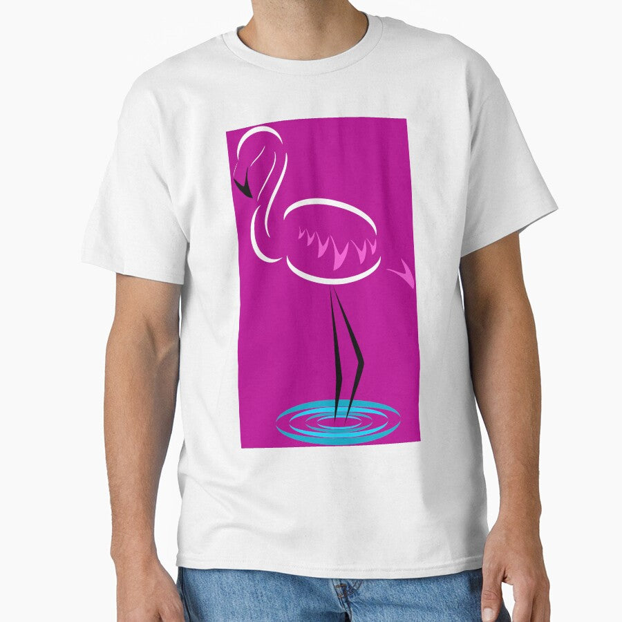 White Flamingo (Dark Pink Background) by Risa-C