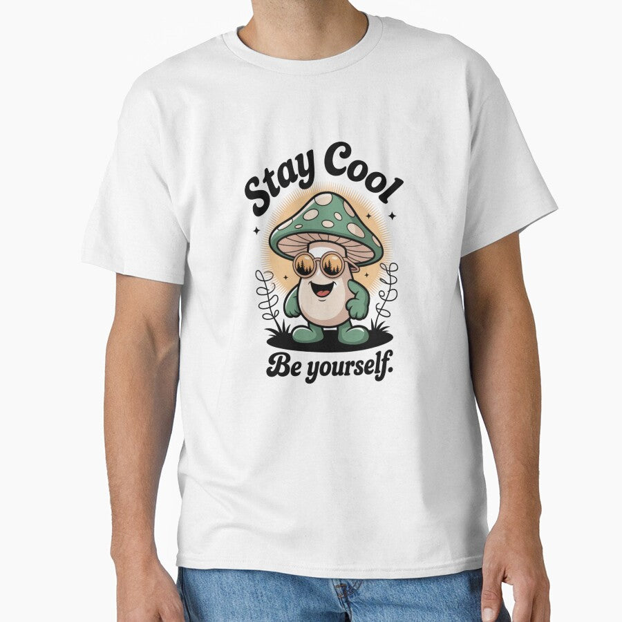 Stay Cool Retro Cartoon Mushroom Design by NavigatorStreet