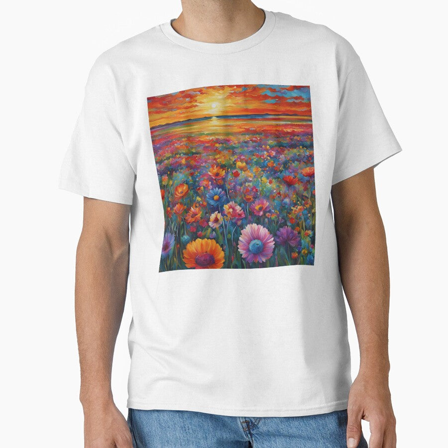 Watercolor Sunset Meadow by FitEnvy