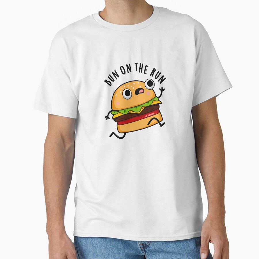 Bun On The Run Funny Burger Puns by punnybone
