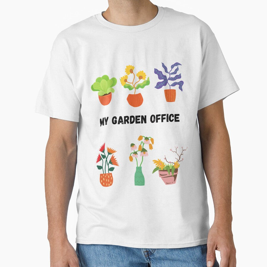 Potted Botanical Floral Flower in for my Garden Office by Hinny8