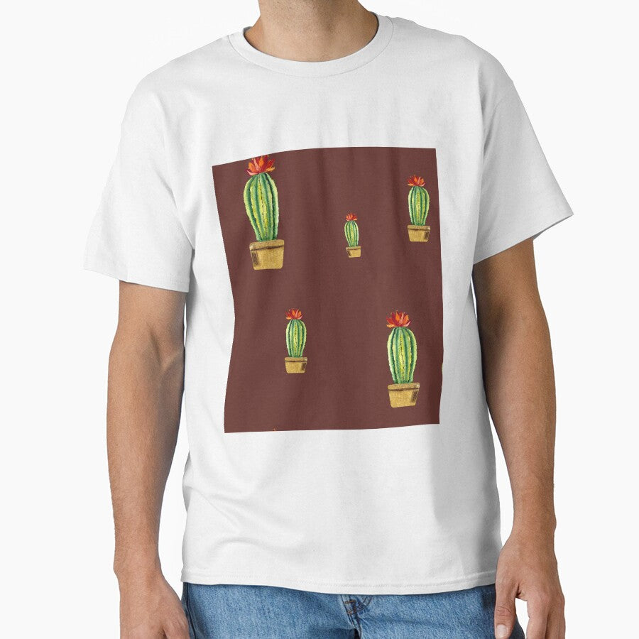 Cactus green red flower pattern watercolor sketch red by Yana Mustafina | Boho Soulful Designs