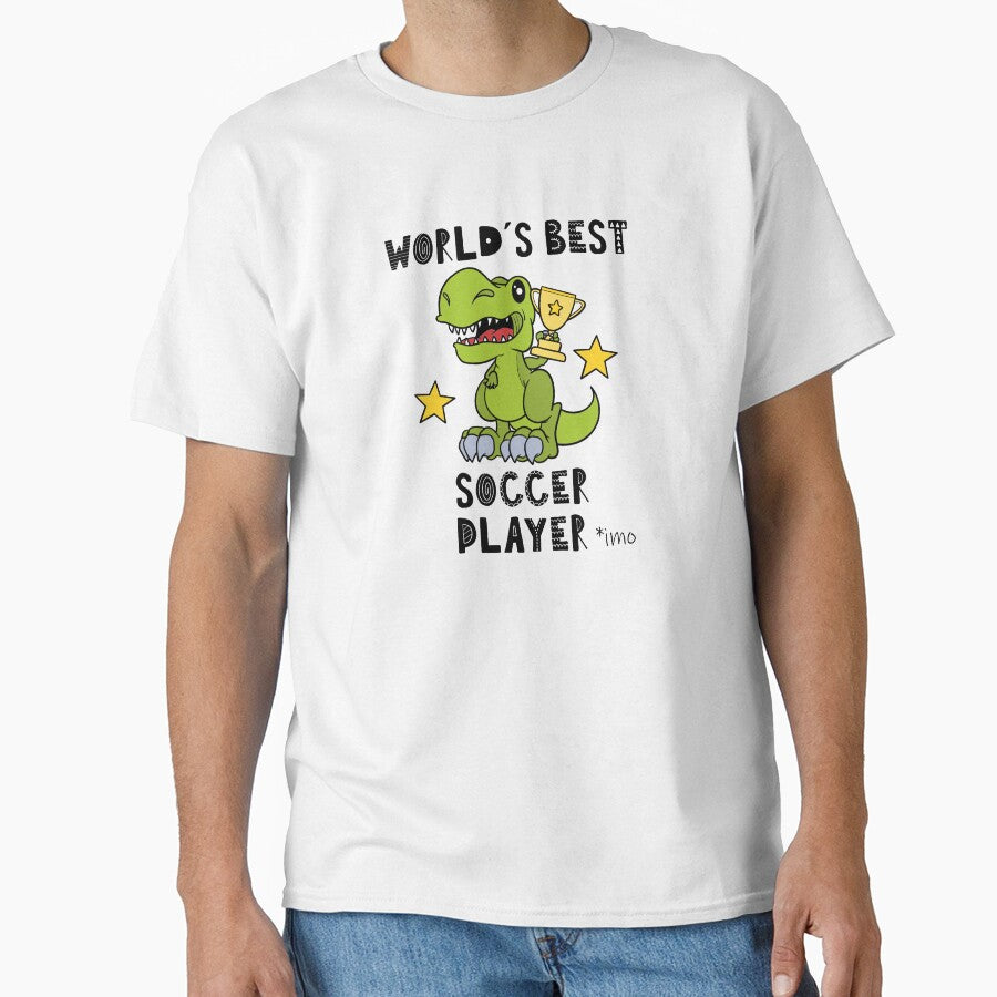 Worlds Best Soccer Player, Funny, Dinosaur, Animal, Cup, T Rex, Tyrannosaurus Rex, Sports, Humor, Text, Words by iHeartDinosaurs