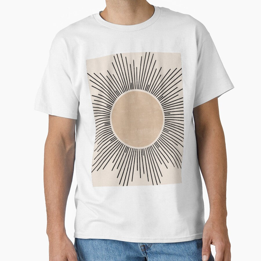 Geometric Sun in Black and Beige by ArticraftShop