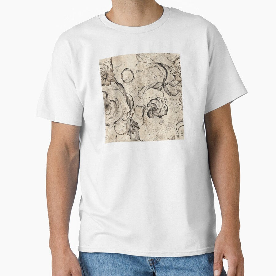 Vintage Botanical Artwork With Floral Patterns and Spiral Vortex by CoolPixels
