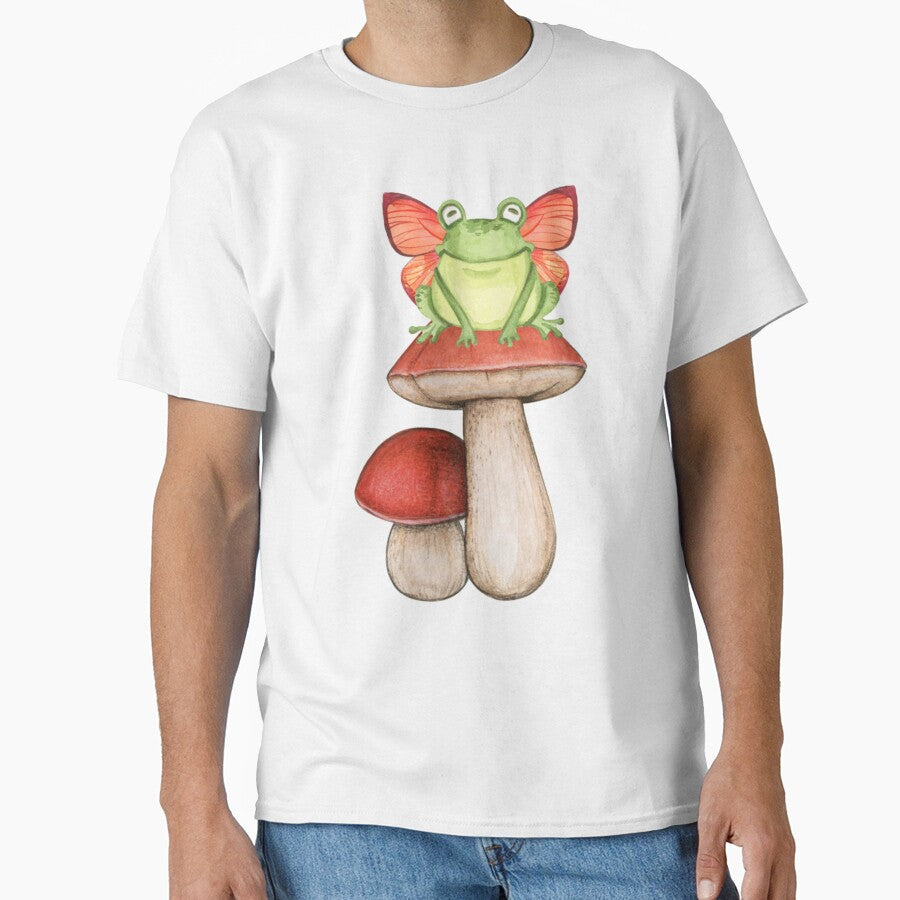 Cute Fairy Frog Sitting On A Mushroom, Frog Lover Gift, Fairycore, Cottagecore by GatheringPlace