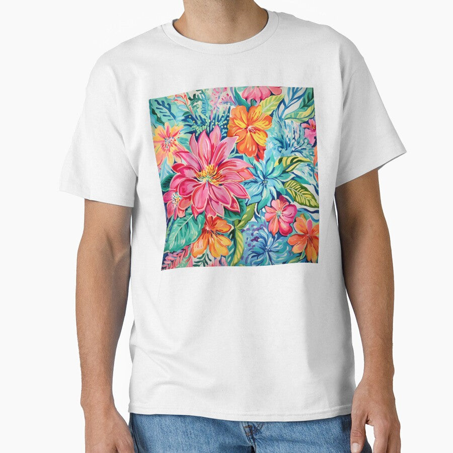 vibrant colorful tropical pattern print by dcrc