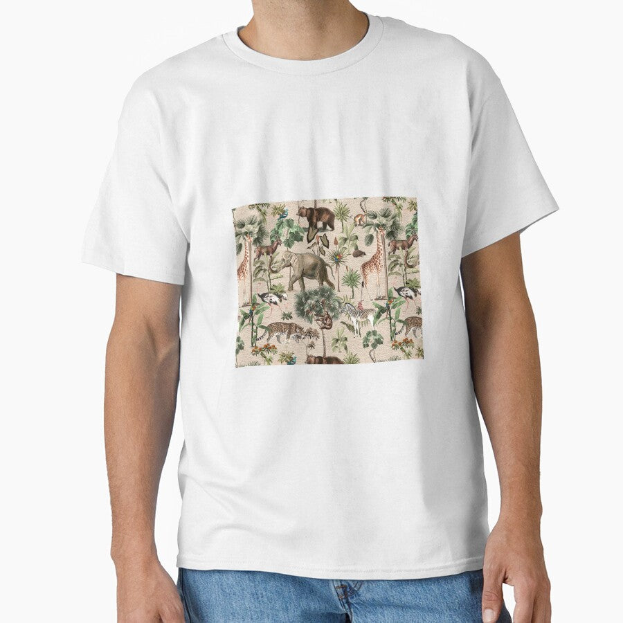 Aesthetic Savanna Animals Pattern Art Print by Eva Vincent