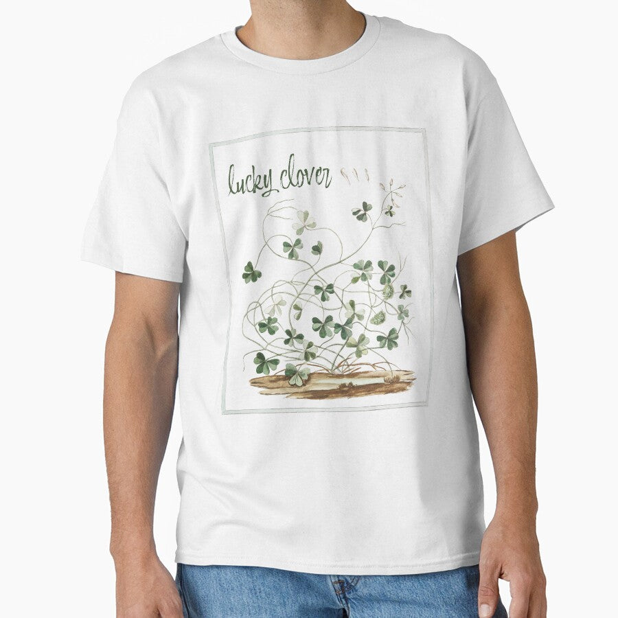 Lucky Clover Vintage Botanical Illustration by AggyCreatif