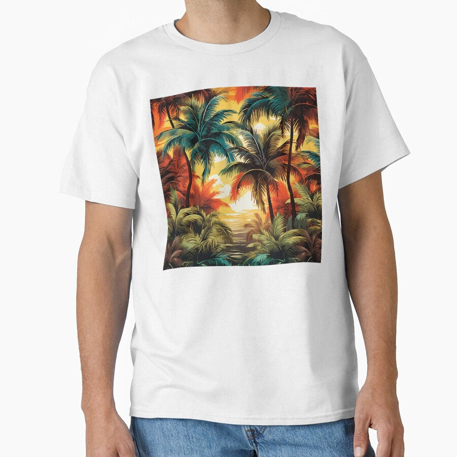 Colorful tropical palms print by dcrc