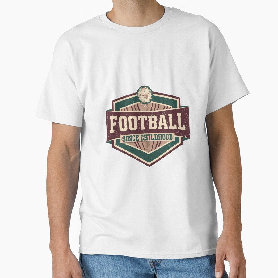 Football Since Childhood – Vintage Soccer Lover Retro Badge by Dezyra Clothing