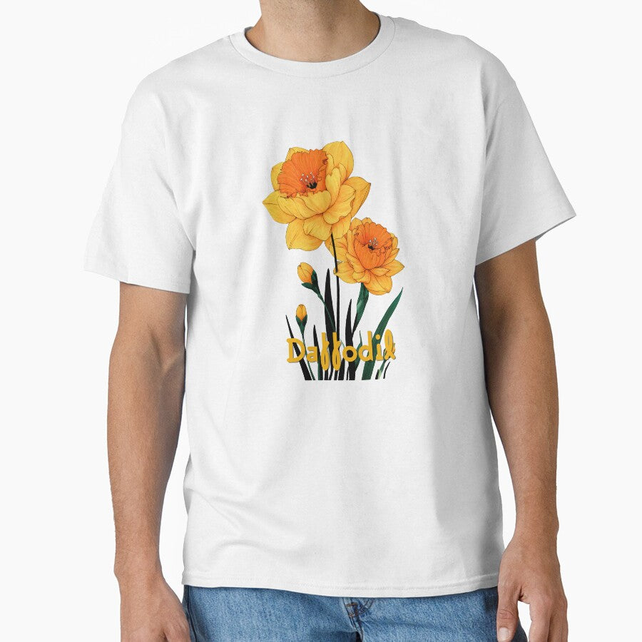 Golden Bloom – Vibrant Daffodil Illustration by ForeverPrintsOK