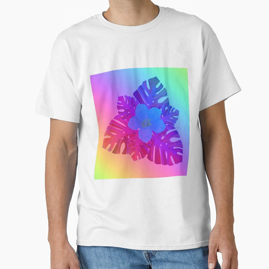 Tropical Rainbow Multicolor Hibiscus Leaves Blue Flower Purple Leaves by hearthearts