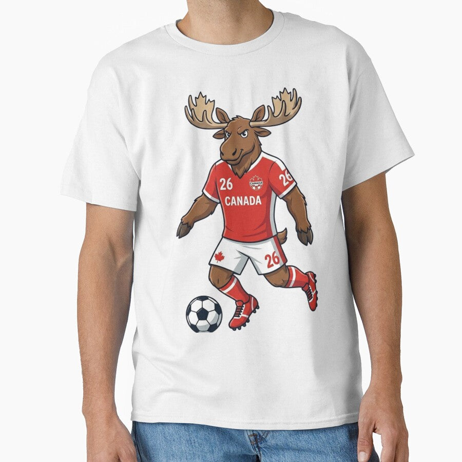 Cute Canada Soccer Moose Mascot Kicking Football - World Cup '26 by _ZENTAY_