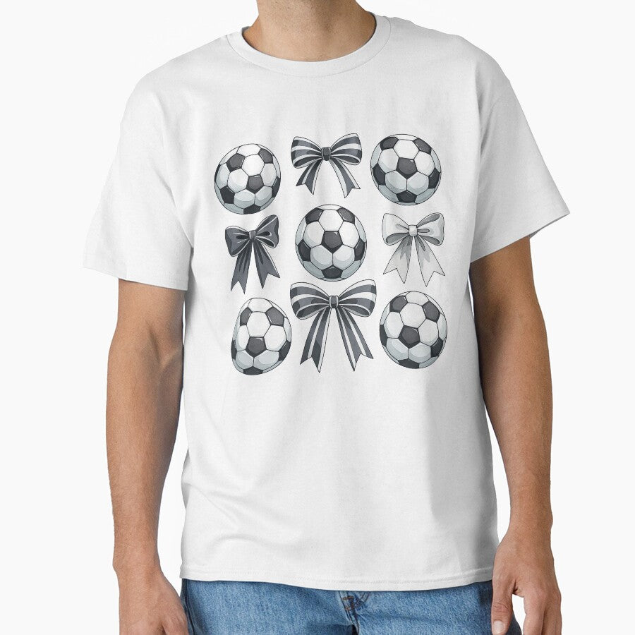 Soccer Balls and Black Bows Pattern Design by ArtfulWeave