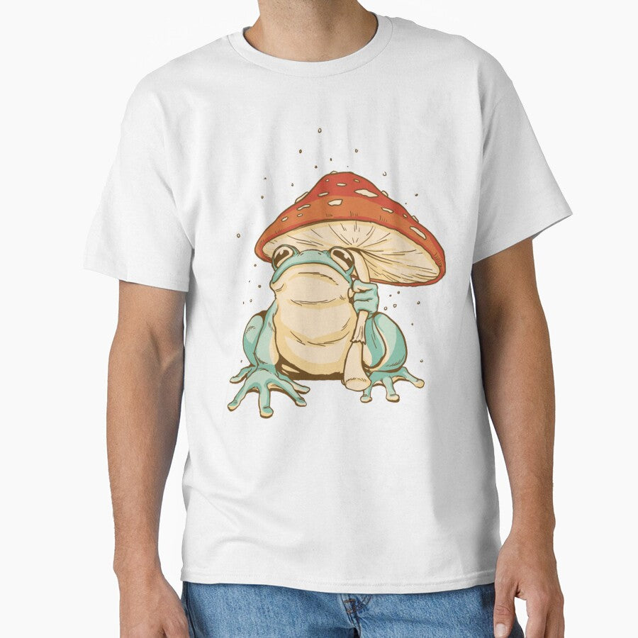 Cottagecore Frog With Mushroom by GatheringPlace
