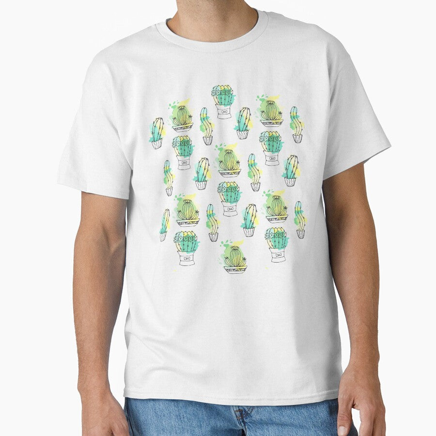 Cute cactus drawing and painted pattern by crazycollective