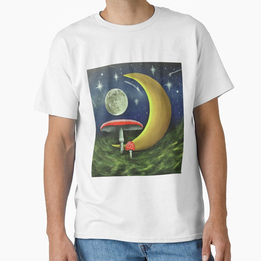 MOON AND MUSHROOM PAINTING by Obinne