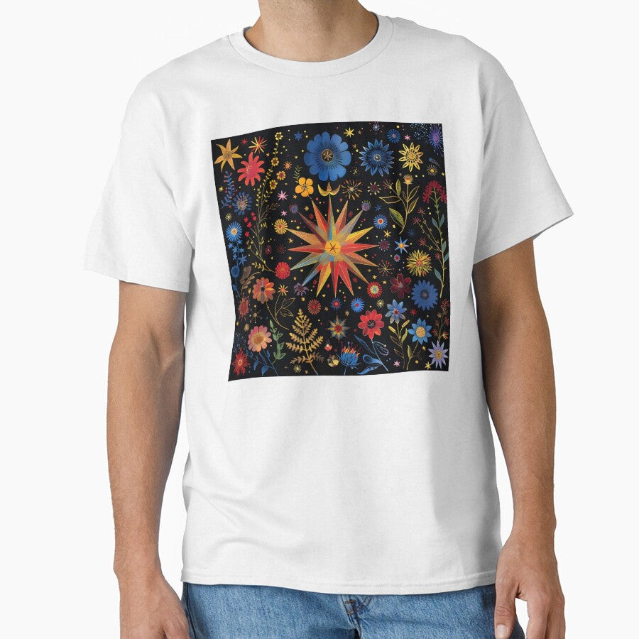 colorful botanical cosmos print by dcrc