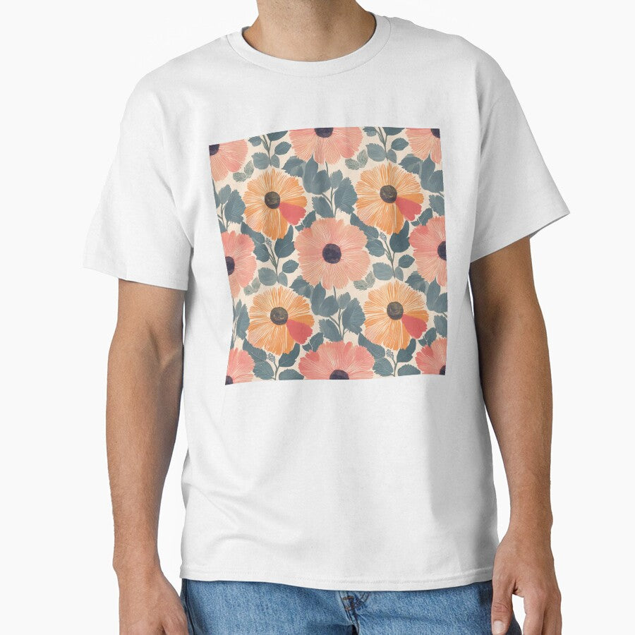 Playful Retro Colorful Floral Pattern by soft-pop-studio