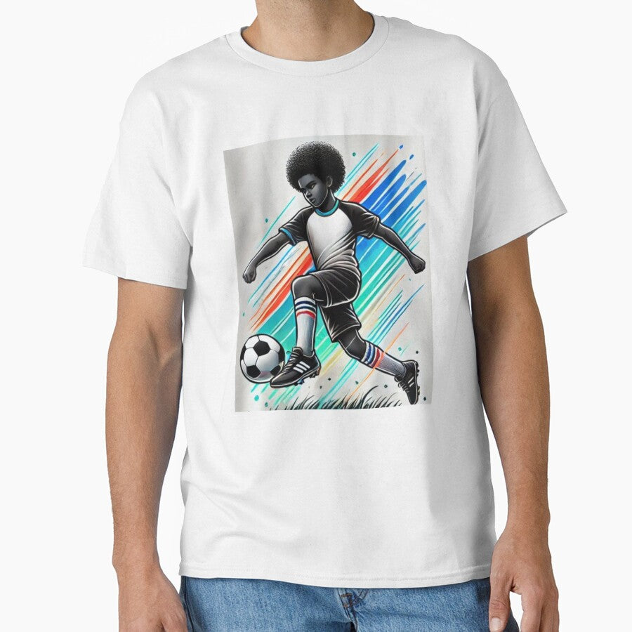 Boy playing Soccer, vintage by NorfolkHouseLLC