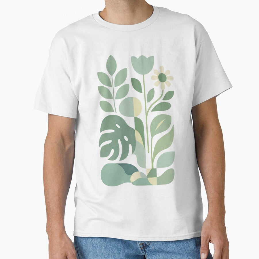 Mid Century Modern Botanical Illustration in Green by LoppiPrintShop