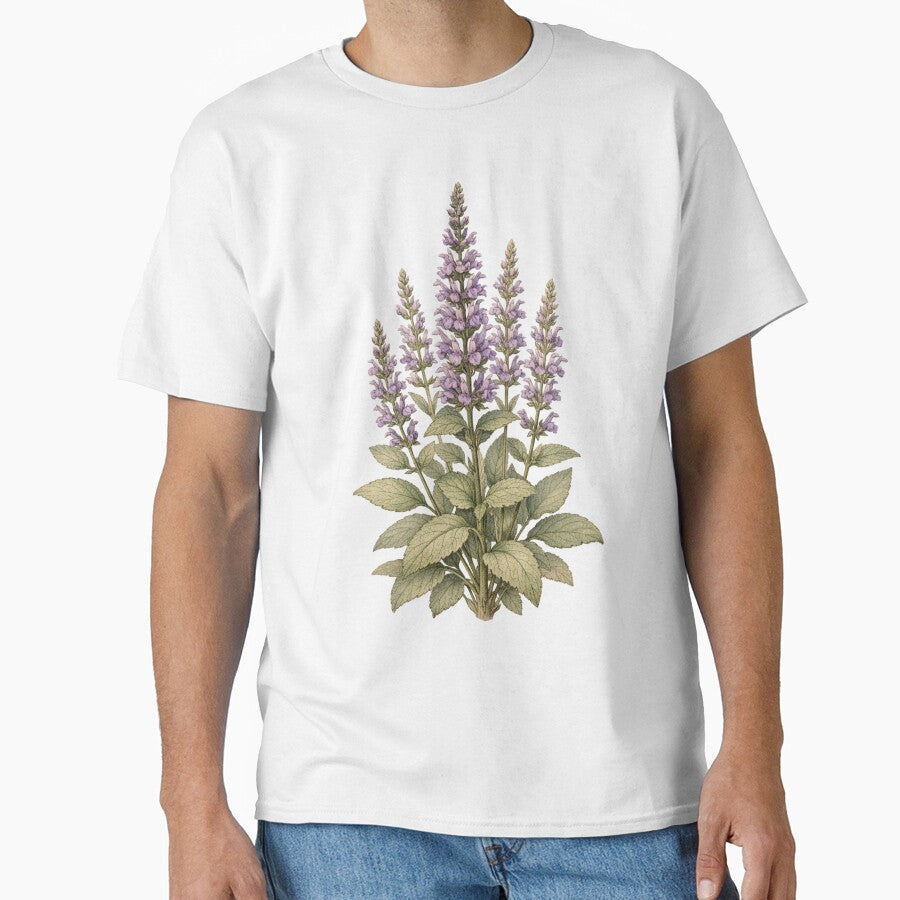 Vintage Salvia Botanical Illustration - Antique Sage Flower Botanical Print by Darlin8888