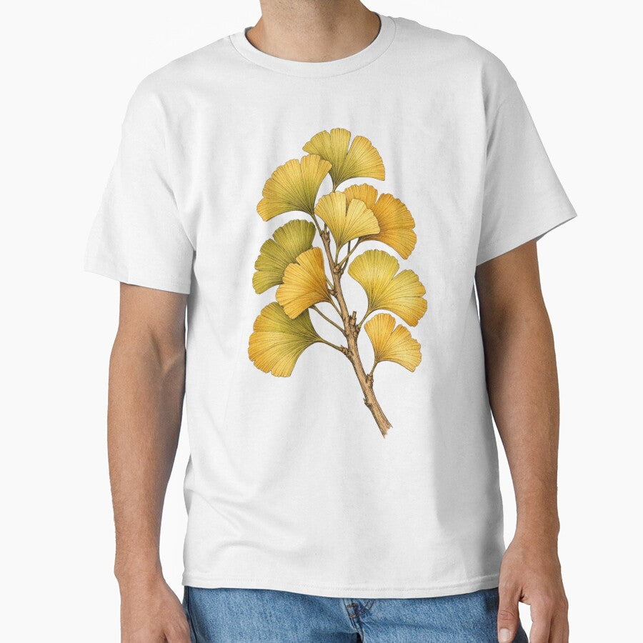 Vintage Ginkgo Biloba Botanical Print - Japanese Ginkgo Leaf Illustration by Darlin8888