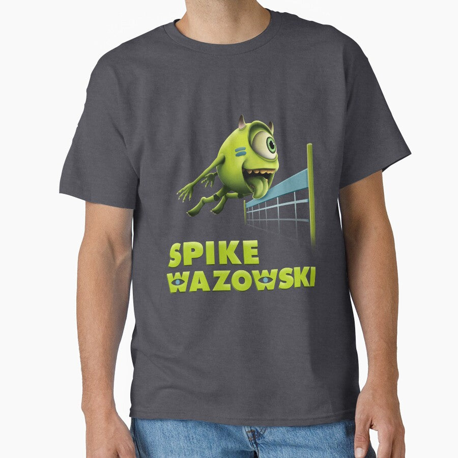 Spike WAZOWSKI Volleyball Team Shirt (Blue) by KyleDeGrootArt