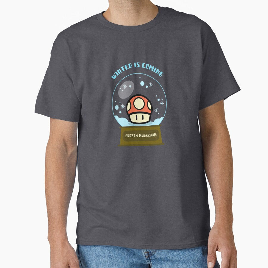 Winter is coming, frozen mushrooms, snowball glass, Funny christmas tee, funny mushroom tee, for mushroom hunters by MushroomHunters