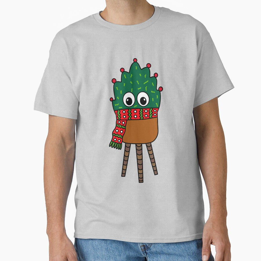 Cute Cactus Design #276: Christmas Cactus With Scarf by DreamCactus