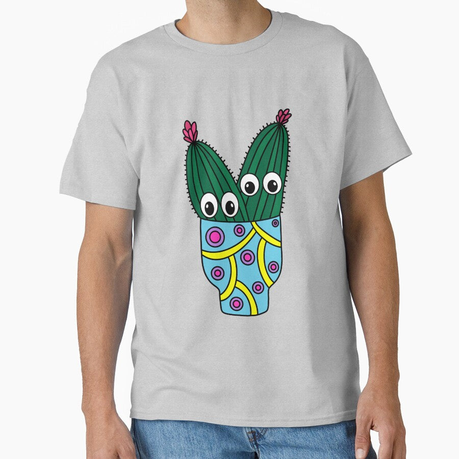 Cute Cactus Design #289: Potted Cacti In Funky Pot by DreamCactus