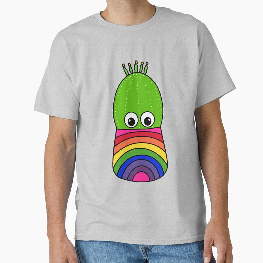 Cute Cactus Design #336: Cute Cactus In Rainbow Colored Pot by DreamCactus