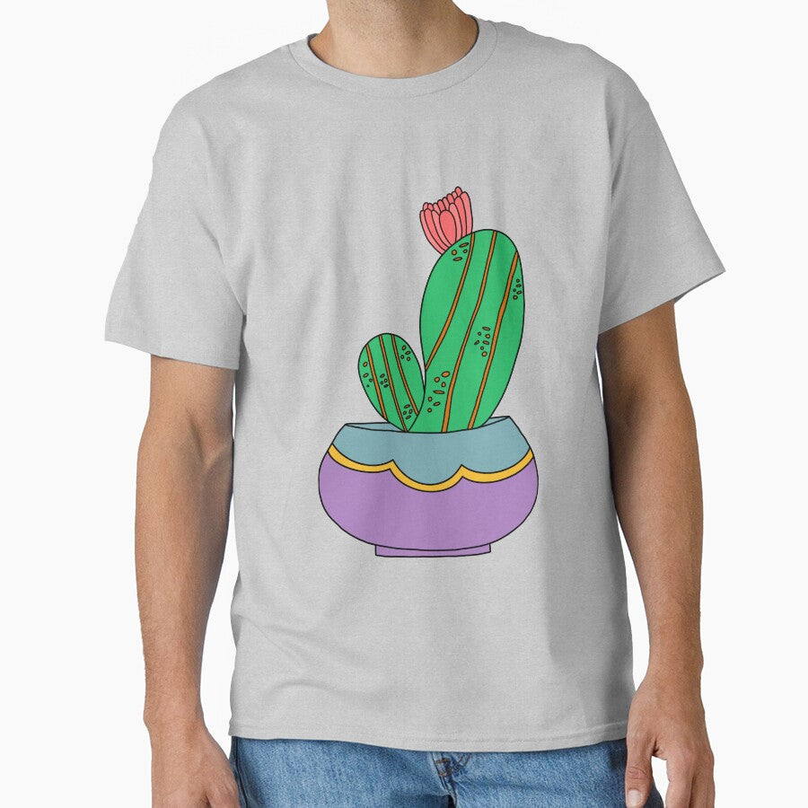 Cute Cactus Design #155: Cactus With Bloom In Pretty Pot by DreamCactus