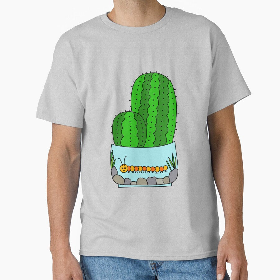 Cute Cactus Design #147: Prickly Pear Cacti In Cute Caterpillar Pot by DreamCactus