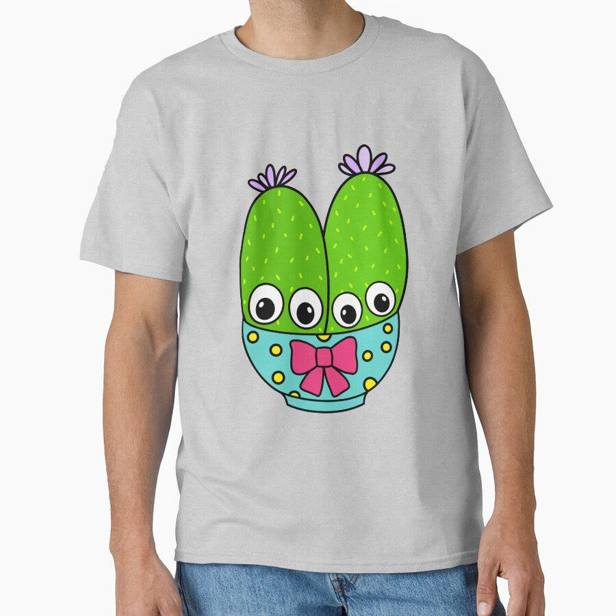 Cute Cactus Design #313: Cacti Couple In Cute Bowl by DreamCactus