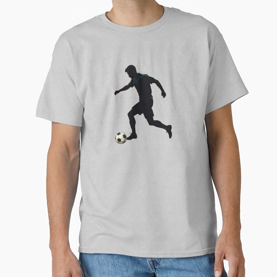 Soccer Player Silhouette — Football Dribbling Action Art Print by icemanphotos