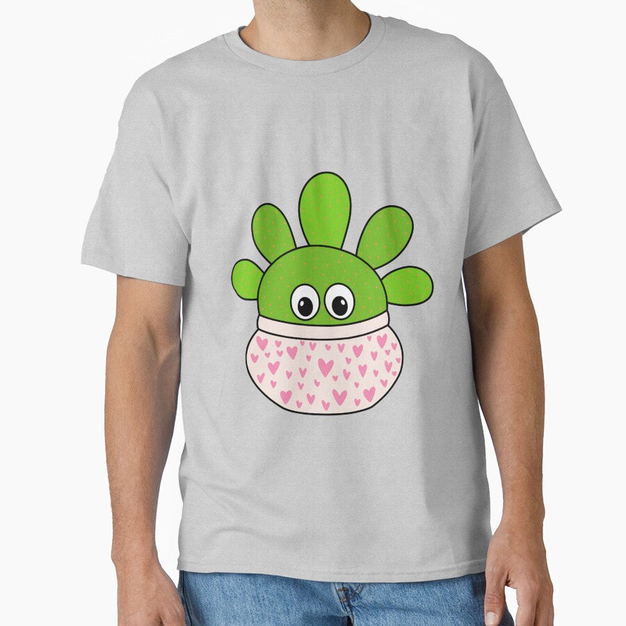 Cute Cactus Design #345: Opuntia Microdasys Cactus In A Cute Heart Pot by DreamCactus