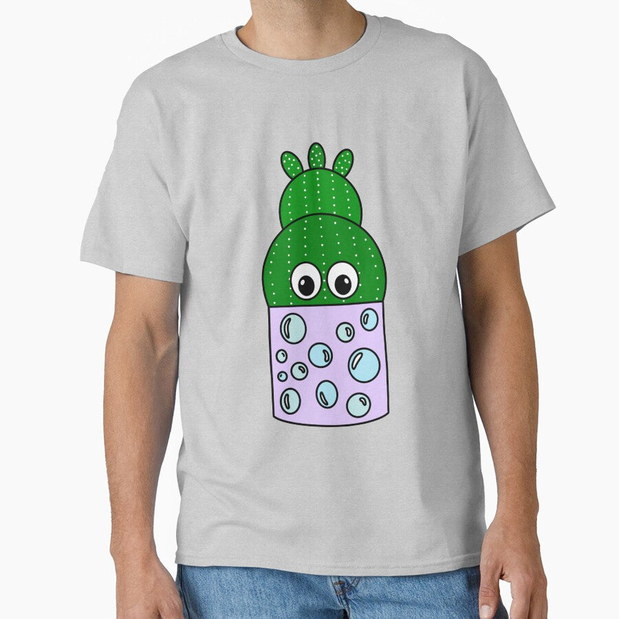 Cute Cactus Design #269: Cactus In Painted Bubble Pot by DreamCactus