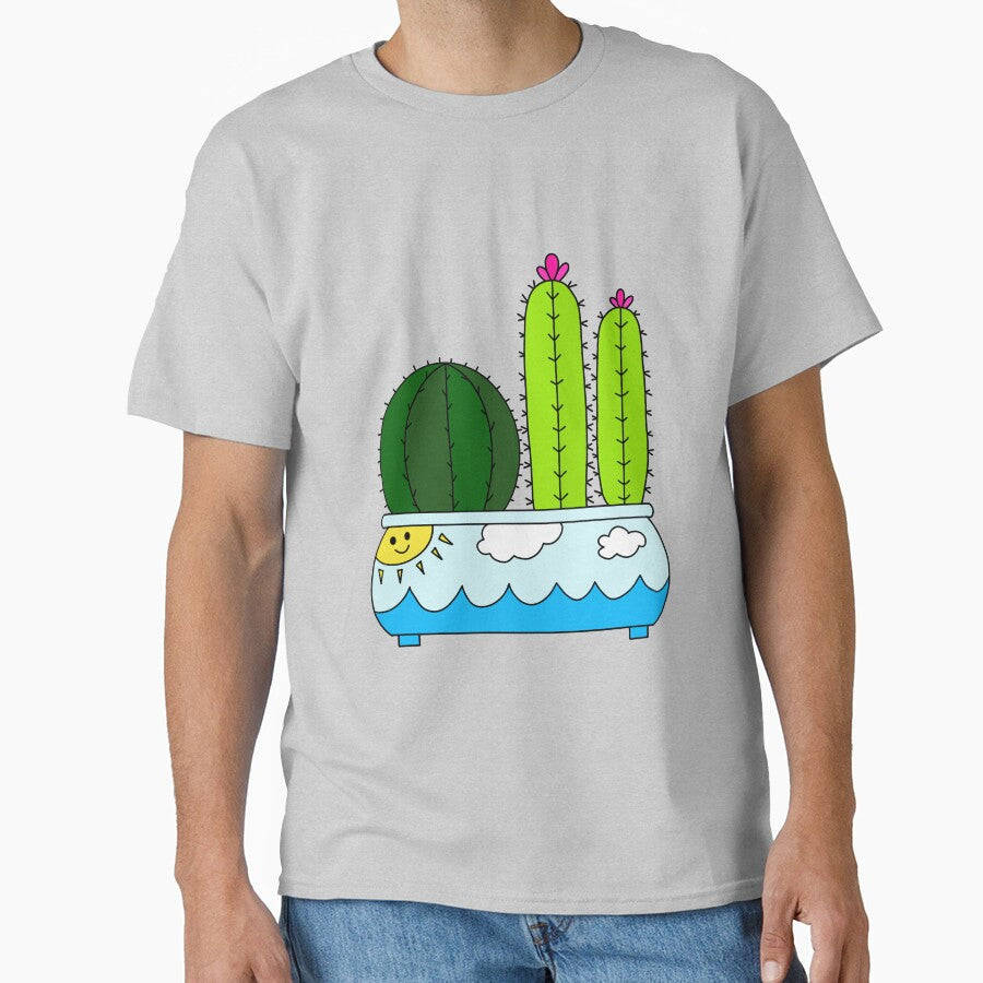 Cute Cactus Design #191: Cacti Arrangement In Sunny Ocean Pot by DreamCactus