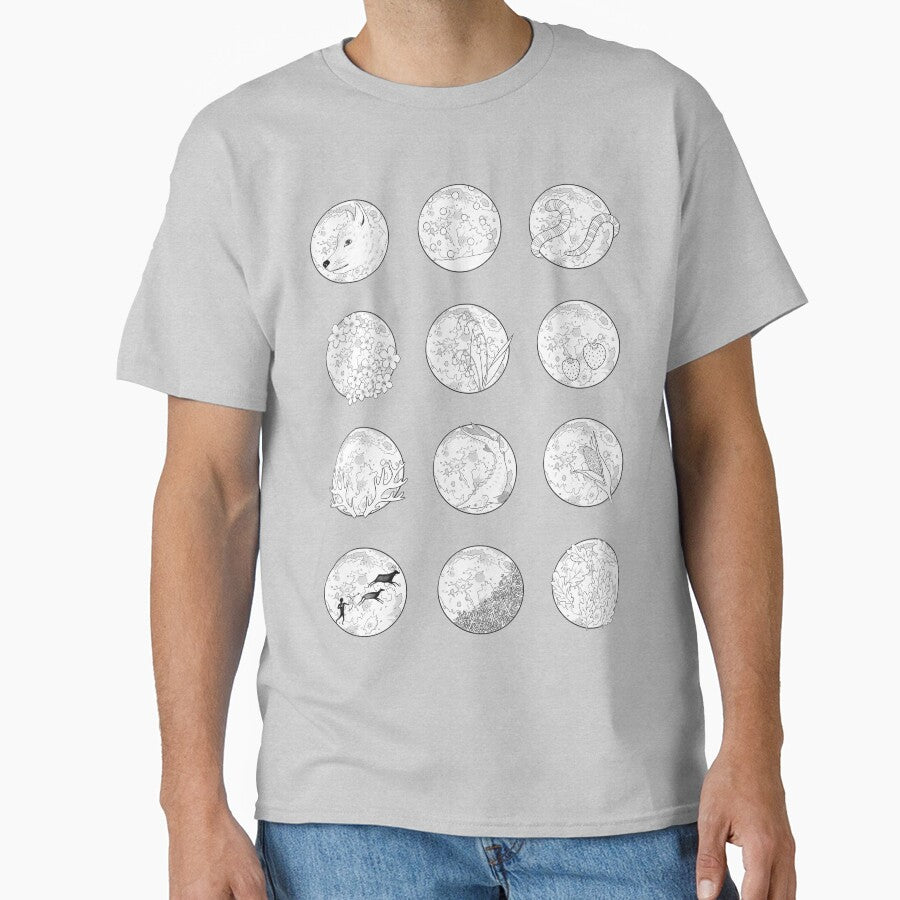 Line Drawing Full Moon Sticker Sheet (works best in Medium + above) by sarahmutter
